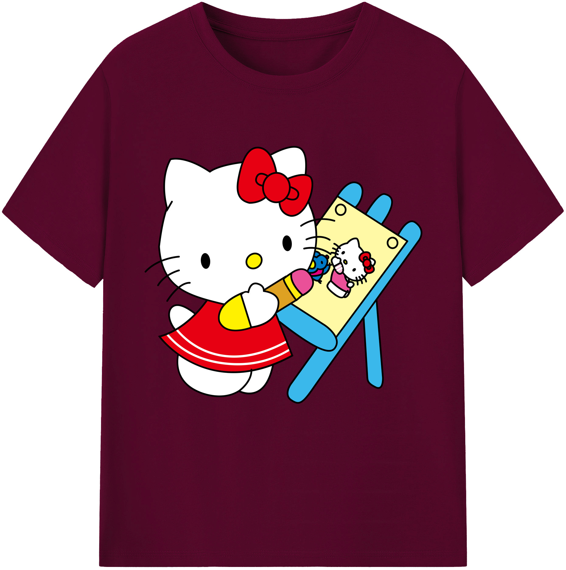 （画像用） Hello Kitty ハローキティ レディースカジュアルプリントTシャツ（綿100％）